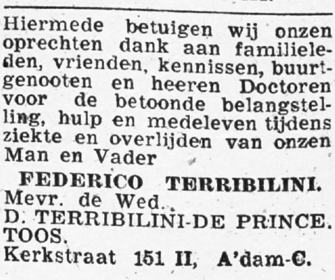 Terrribilini Federico †1934